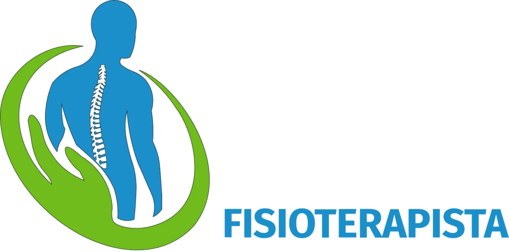 Logo dello studio Riva Fisioterapista con testo bianco e simbolo della colonna vertebrale in mano stilizzata
